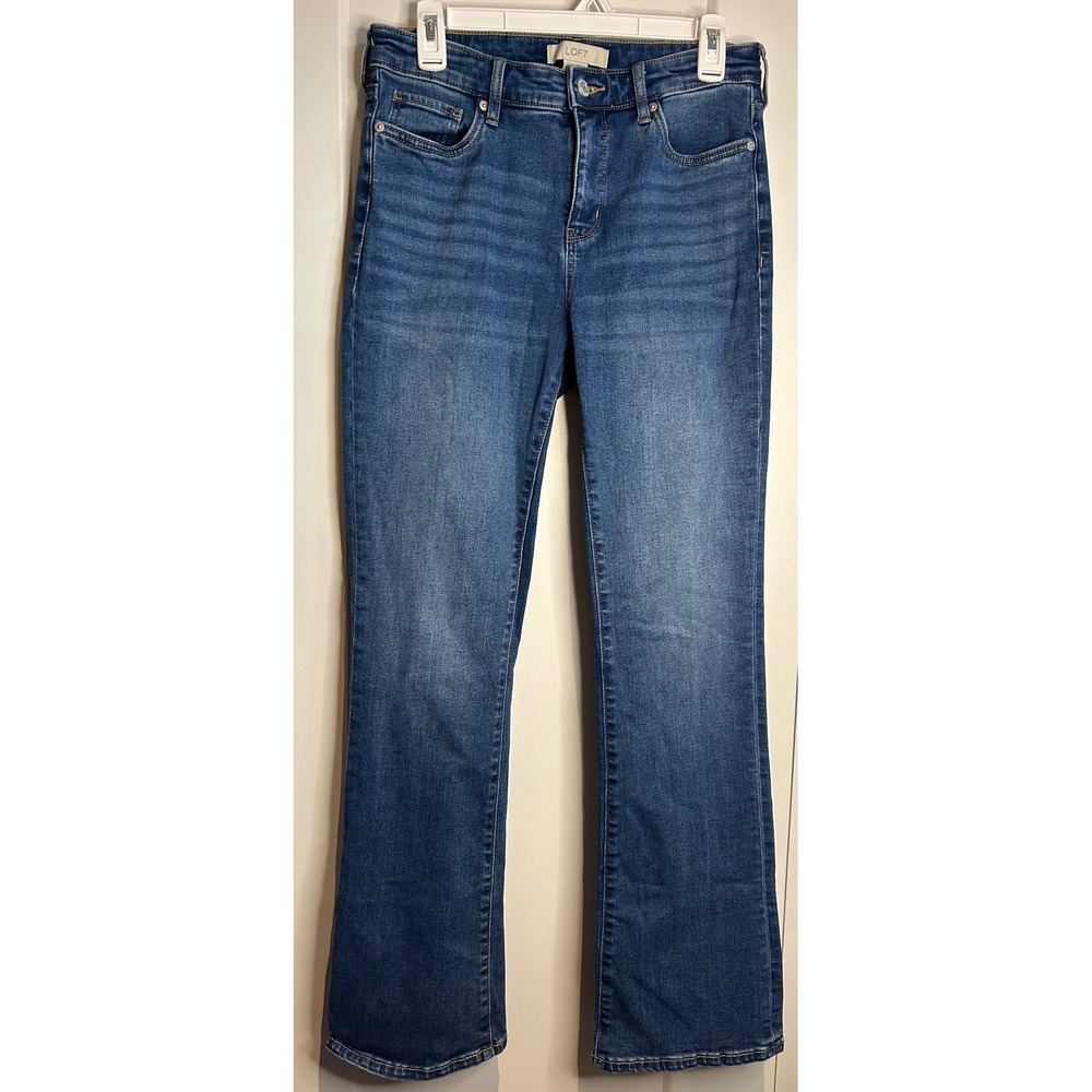Loft Women Size 4 Blue Medium Wash High Rise Stretch Bootcut Denim Jeans
